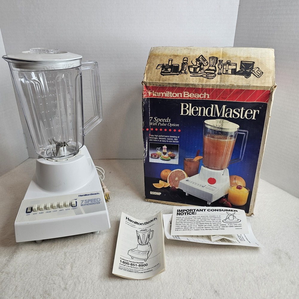 Vintage 90's Hamilton Beach Blender 7 Speed Blendmaster Model 600WP